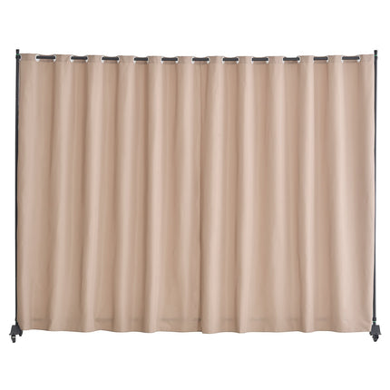 Portable Room Divider Privacy Screen with Wheels, Brown