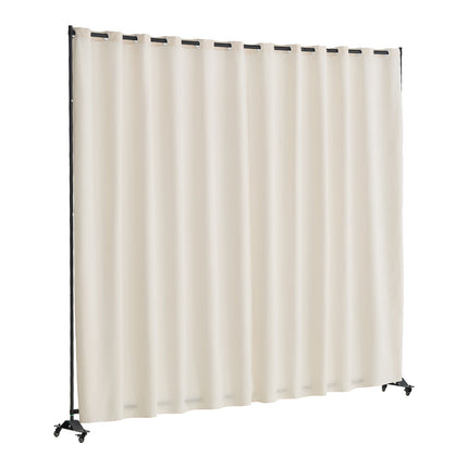 Portable Room Divider With Wheels, Beige Privacy Screen