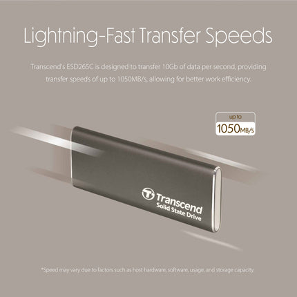 Portable SSD ESD256C USB-C 1TB 10Gbps (R1050/W950 Mb/s) Aluminum