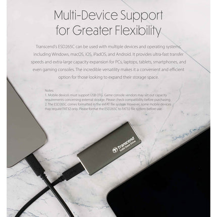 Přenosný SSD ESD256C USB-C 2TB 10Gbps (R1050/W950 Mb/s), hliníkový