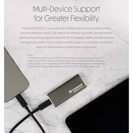Přenosný SSD ESD256C USB-C 500Gb 10Gbps (R1050/W950 Mb/s), hliníkový