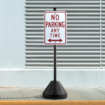 Portable Sign Post Stand, 5 Ft, Wheeled Fillable Base