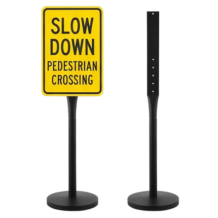 Portable Sign Post Stands 2-Pack, 1230 mm, Cast Iron Base