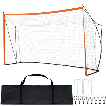 Portable Soccer Goal 12x6 Ft, Steel Fiberglass, Carry Bag