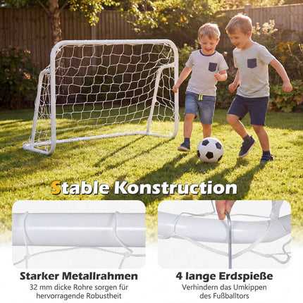 Tragbares Fußballtor mit wetterfestem Netz, 121x60x80 cm