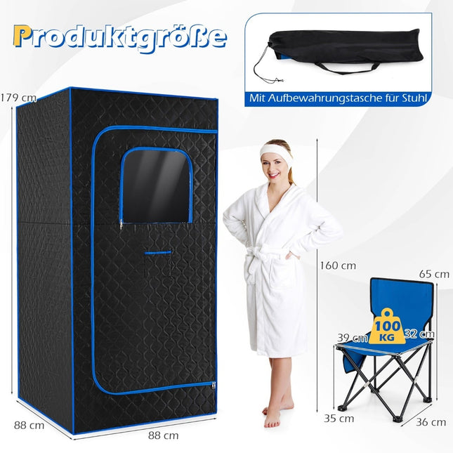 Tragbare Dampfsauna mit Stuhl & Matte – Home Spa