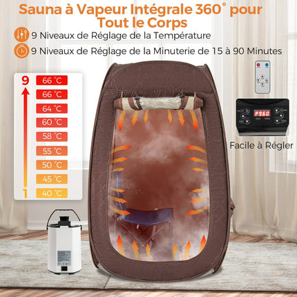 Portable Steam Sauna Tent, 3L 1000W, 1–2 Persons