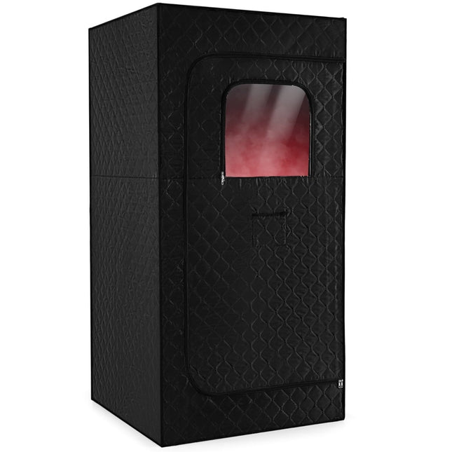 Tragbare Dampfsauna mit Stuhl & Matte – Schwarz, 88x88x179 cm