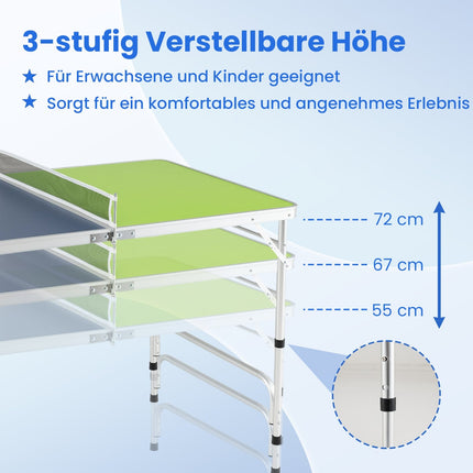 Tragbares Tischtennis-Set, 120 x 76 cm, höhenverstellbar