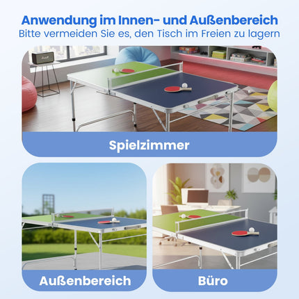 Tragbares Tischtennis-Set, 120 x 76 cm, höhenverstellbar