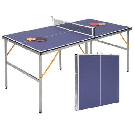 Portable Table Tennis Table Set with Net & 2 Rackets & 3 Balls Mini Table Tennis Table
