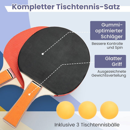 Portable Table Tennis Table Set with Net & 2 Rackets & 3 Balls Mini Table Tennis Table