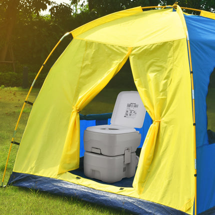 Tragbare Toilette mit 20L Abwassertank, Pumpe & Trichter, Grau