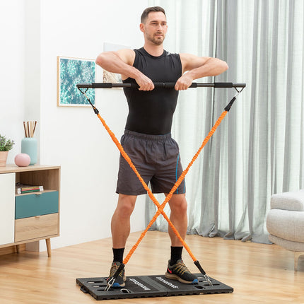 Portable Training System and Men's Sauna Vest XL InnovaGoods, 4 Resistance Bands