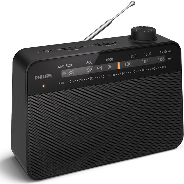 Tragbares analoges UKW/MW-Radio TAR2509. Netz- oder Batteriebetrieb.
