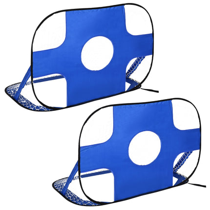 Buts de football escamotables, lot de 2 mini-buts, pliables avec sac de transport, bleu, 123 x 80 x 80 cm