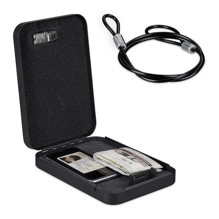 Portable security box with combination lock