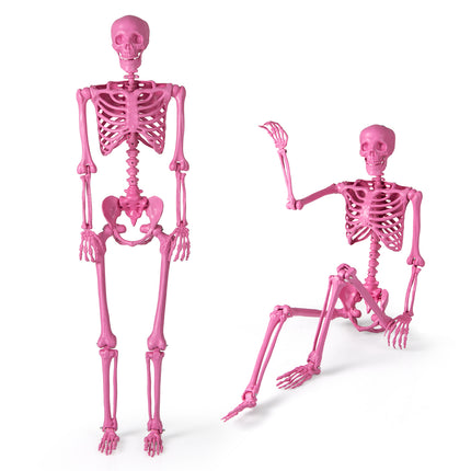 Gelenk-Skelett Halloween Deko, rosa, 160 cm