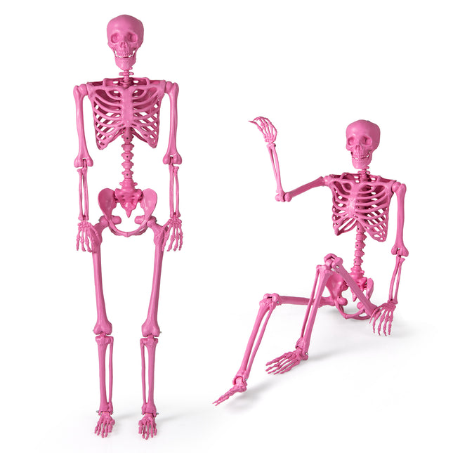 Gelenk-Skelett Halloween Deko, rosa, 160 cm