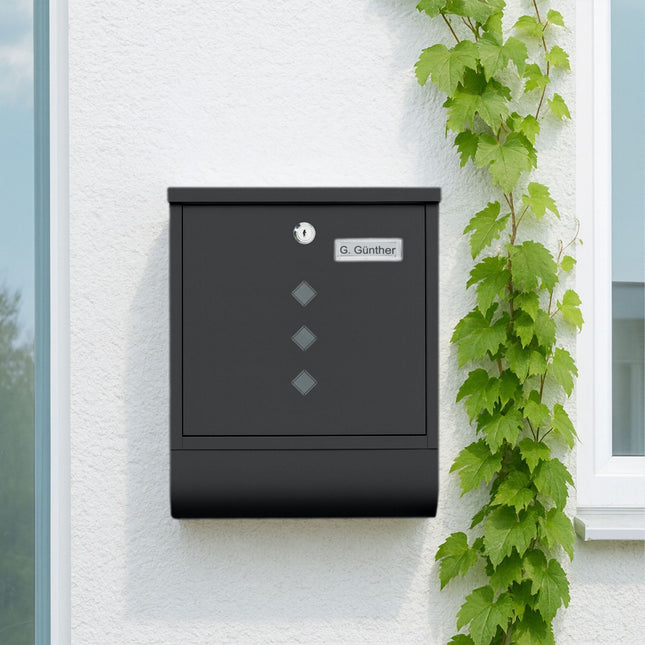 Briefkasten mit Zeitungsfach – Mattes Metall-Finish