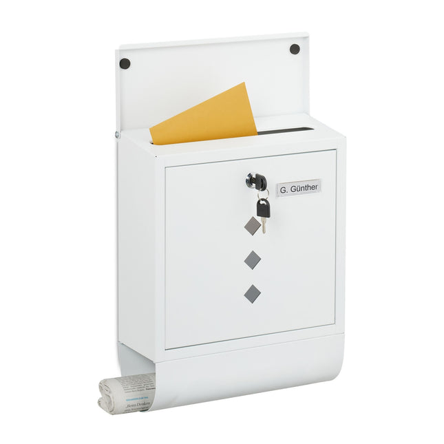 Briefkasten mit Zeitungsfach – Minimalistisches Metalldesign