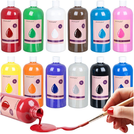 Plakatfarbenset, 12 Farben, je 1 Liter