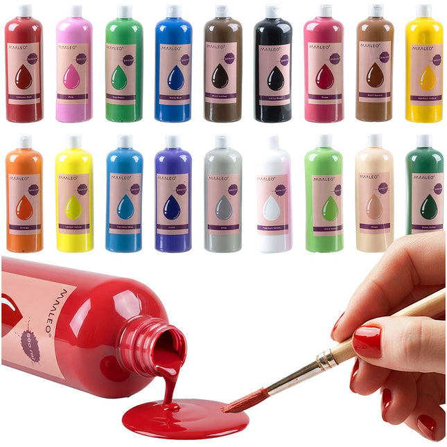 Deckfarben-Set, 18 Farben, je 500 ml