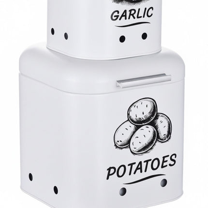 Potato, Onion, Garlic Storage Box Set with Ventilation