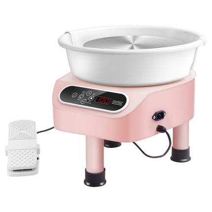 Pottery Wheel, 10-Inch 350W, Foot Pedal, LCD