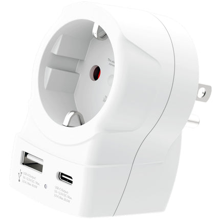 Netzteil EU auf US, USB-A/USB-C, 20W PD geerdet