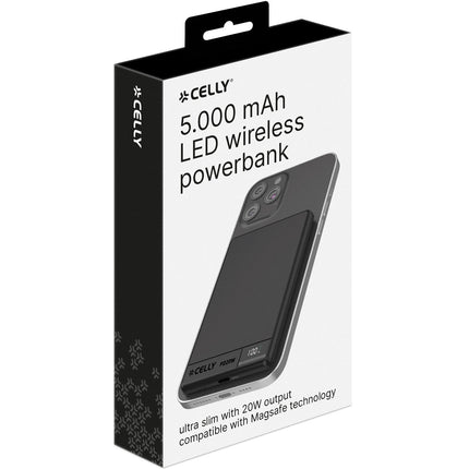 Powerbank 5000mAh, 15W, MagSafe-kompatibel, Schwarz