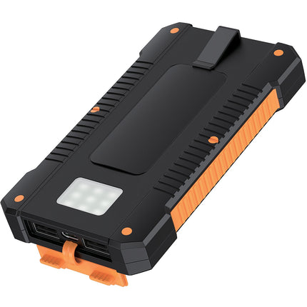 PowerBank 6.000 mAh 10W Solarzelle Schwarz/Orange