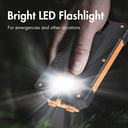 PowerBank 6.000 mAh 10W Solarzelle Schwarz/Orange