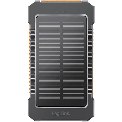 PowerBank 6.000 mAh 10W Solarzelle Schwarz/Orange