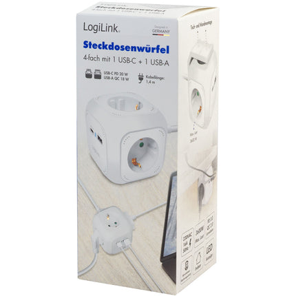 Power Cube Mehrfachsteckdose + USB-A/USB-C PD 20W