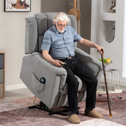 Polohovací relaxační křeslo s masáží a vyhříváním, tmavě šedá