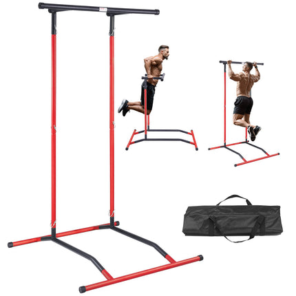 Power Tower Dip Station – Adjustable Pull-Up Bar, 220 lb