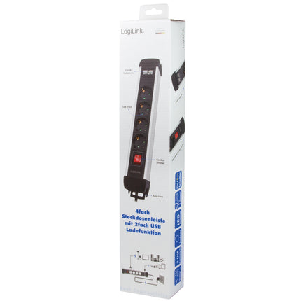 Steckdose 4-fach 2xUSB Switch 1,5m montierbar