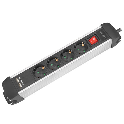 Steckdose 4-fach 2xUSB Switch 1,5m montierbar