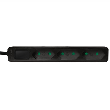 Steckdose Slim Euro 3-fach 1,5m Schwarz