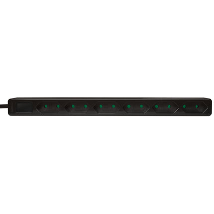 Steckdose Slim Euro 6-fach 1,5m Schwarz
