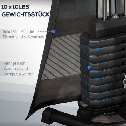 Station de musculation, station de fitness multifonctionnelle avec barre de traction et barre papillon, banc de musculation, presse pectorale, curleur, appareil de fitness avec blocs de poids de 45 kg pour la maison, noir