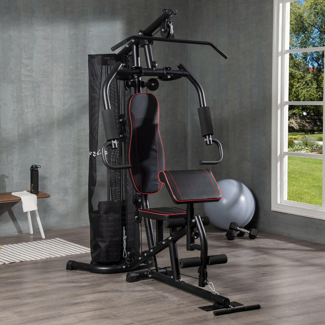 Heimtrainer Kraftstation – 45 kg Gewichte, Latzug, Bankdrücken