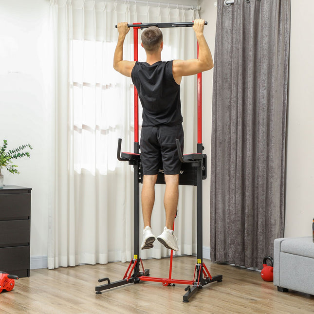 Verstellbarer zusammenklappbarer Power Tower 127-223 cm für das Home Gym