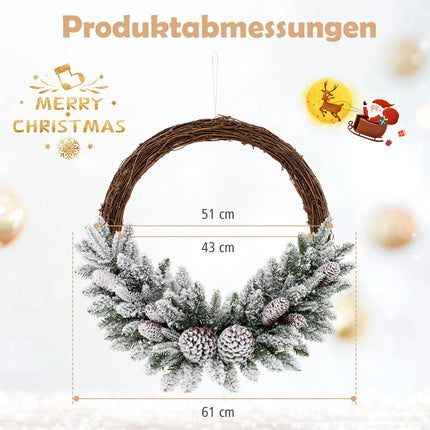 Vorbeleuchteter 24-Zoll-Weihnachtskranz, 35 LED, Timer