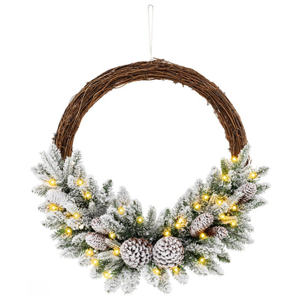 Vorbeleuchteter 24-Zoll-Weihnachtskranz, 35 LED, Timer