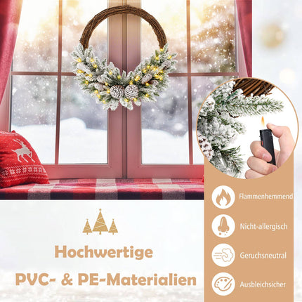 Vorbeleuchteter 24-Zoll-Weihnachtskranz, 35 LED, Timer