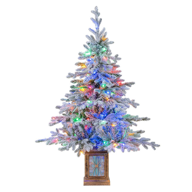 Künstlicher Weihnachtsbaum, 120 cm, mit 100 farbigen Lichtern