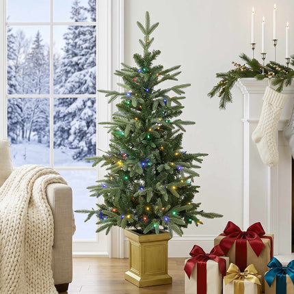 Pre-Lit Artificial Christmas Tree 120 cm with 110 LEDs, Remote Control, 147 Tips