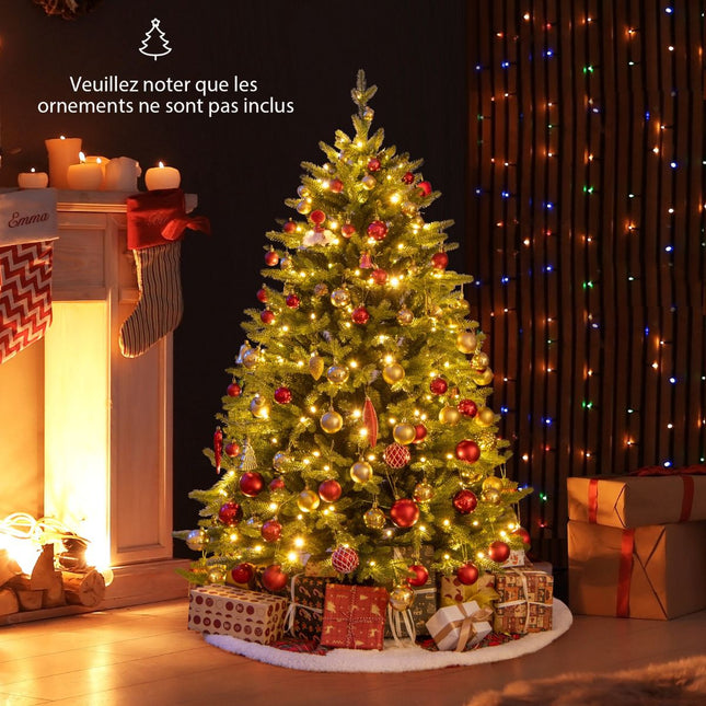 Umělý vánoční stromek s osvětlením 150cm, 250 LED, sklopné větve